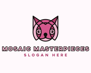 Mosaic Feline Cat logo design