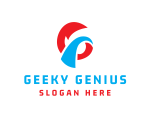 Red Blue G Stroke logo design