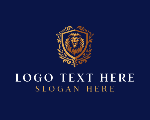 Lion - Elegant Lion Shield logo design