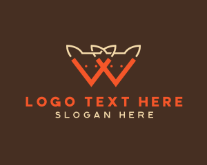 Orange Foxes Letter W logo