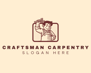 Retro Hammer Carpenter  logo