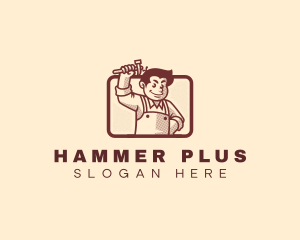 Retro Hammer Carpenter  logo