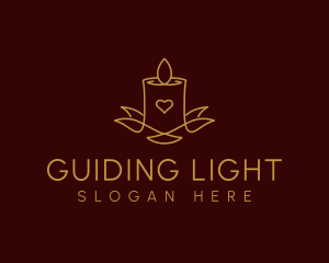 Candle Light Heart  logo design