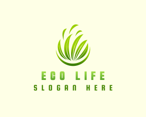 Grass Leaf Plant logo design