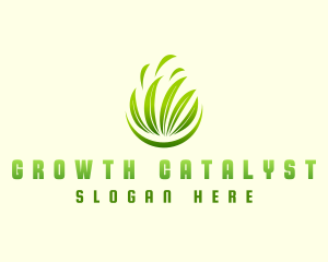 Grass Leaf Plant logo design