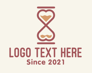 Lovely - Love Heart Hourglass logo design