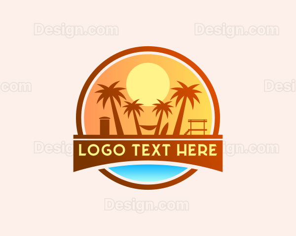 Tropical Beach Vacation Logo