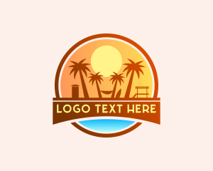 Tropical Beach Vacation Logo