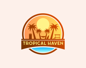 Tropical Beach Vacation logo design