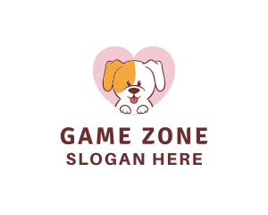 Grooming Dog Heart Logo