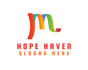 Multicolor LGBT Letter M logo