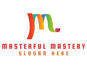 Multicolor LGBT Letter M logo design