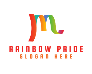 Multicolor LGBT Letter M logo