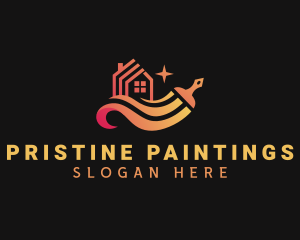 Paint Brush Paint Renovation logo design