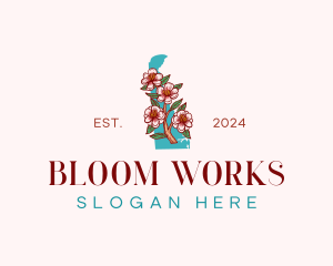 Delaware Blossom Flower logo design