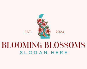 Delaware Blossom Flower logo design