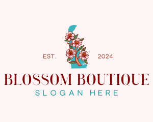 Delaware Blossom Flower logo design