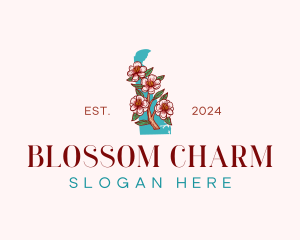 Delaware Blossom Flower logo design