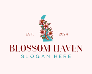 Delaware Blossom Flower logo design