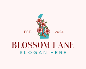 Delaware Blossom Flower logo design