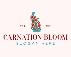 Delaware Blossom Flower logo design