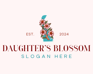 Delaware Blossom Flower logo design