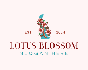 Delaware Blossom Flower logo design