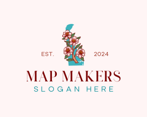 Delaware Blossom Flower logo design