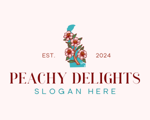 Delaware Blossom Flower logo design