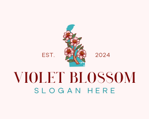 Delaware Blossom Flower logo design