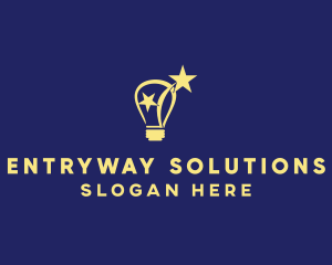 Lightbulb Star Idea  logo design