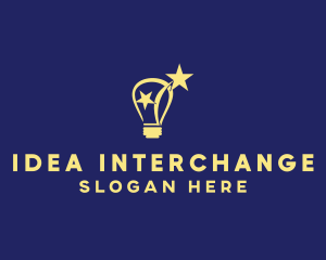 Lightbulb Star Idea  logo design