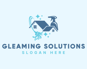 Housekeeping Sanitation Mop logo design