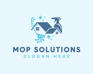 Housekeeping Sanitation Mop logo design