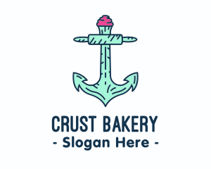 Cupcake Muffin Bakery Anchor logo design