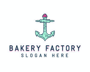 Cupcake Muffin Bakery Anchor logo design