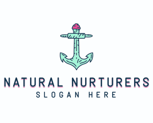 Cupcake Muffin Bakery Anchor logo design