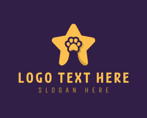 Pet Grooming Star Paw Logo