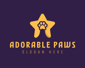 Pet Grooming Star Paw logo design