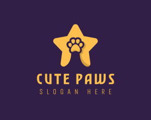 Pet Grooming Star Paw logo design