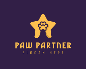 Pet Grooming Star Paw logo design