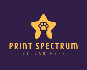 Pet Grooming Star Paw logo design