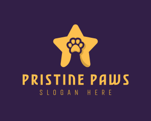 Pet Grooming Star Paw logo design