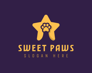 Pet Grooming Star Paw logo design