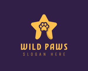 Pet Grooming Star Paw logo design