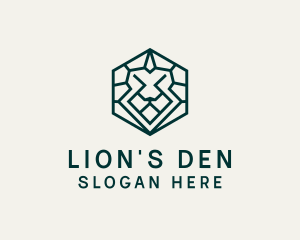 Lion Hexagon Monoline logo