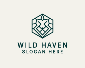 Lion Hexagon Monoline logo