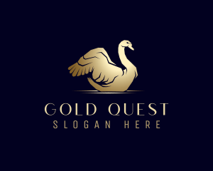 Gold Luxury Swan logo design