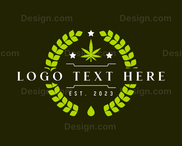 Herbal Cannabis Wreath Logo