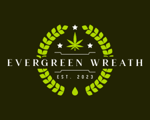 Herbal Cannabis Wreath logo design